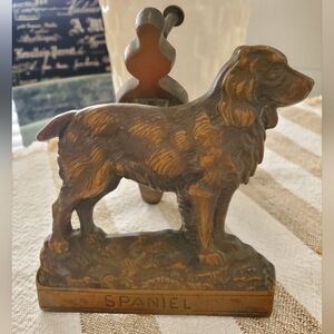 Vintage Iron Door Knocker Spaniel Dog Made In England